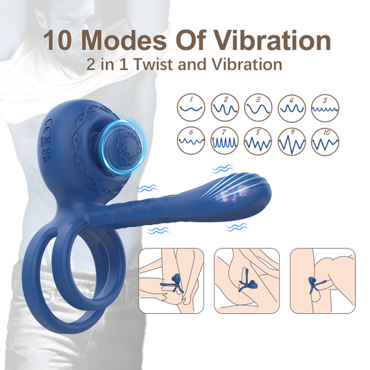 FlexiFire Boost Performance & Pleasure 2-in-1 Vibrating Silicone Ring for Men