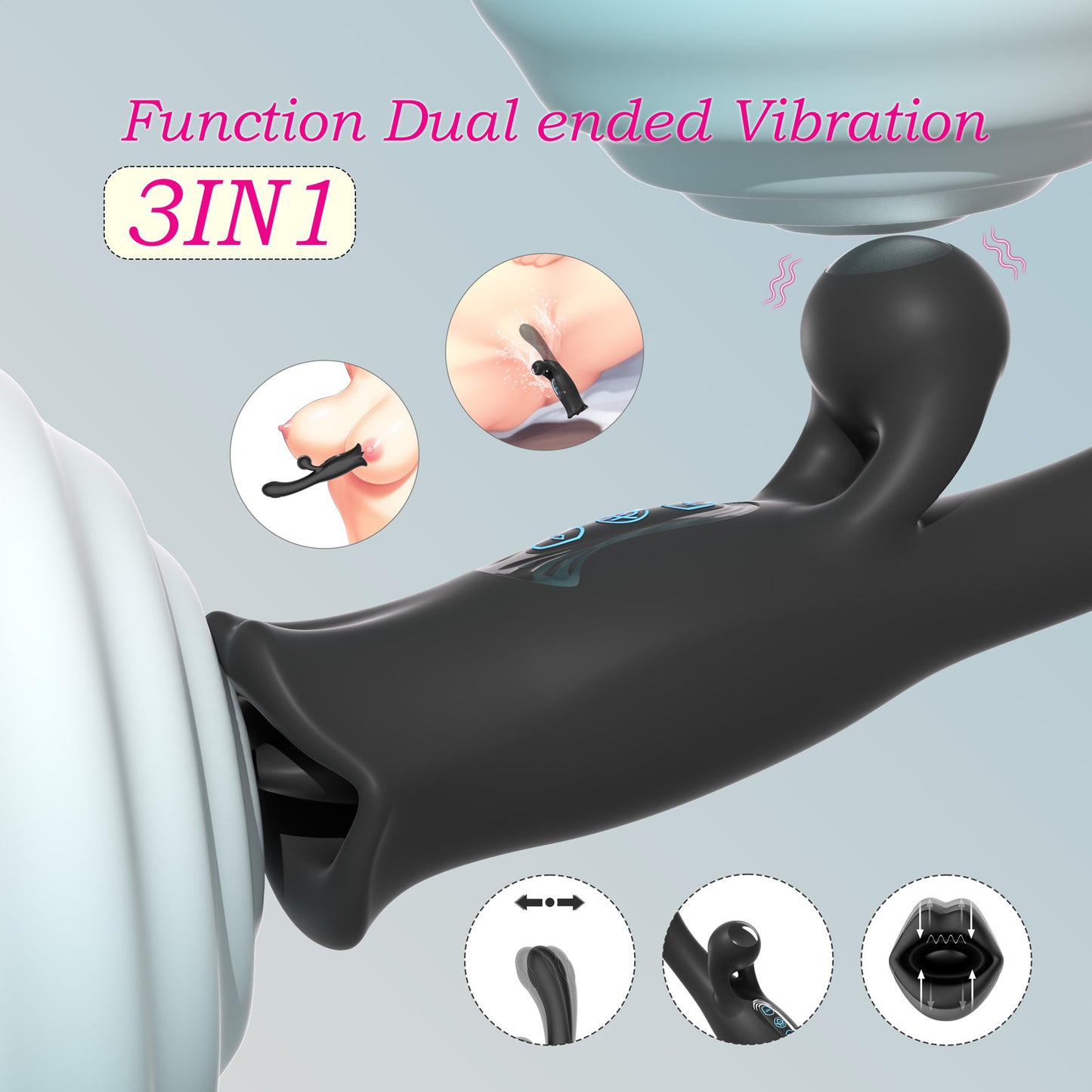 Blazing Passion 3in1 G-Spot Vibrator - Silicone Fire Stimulator