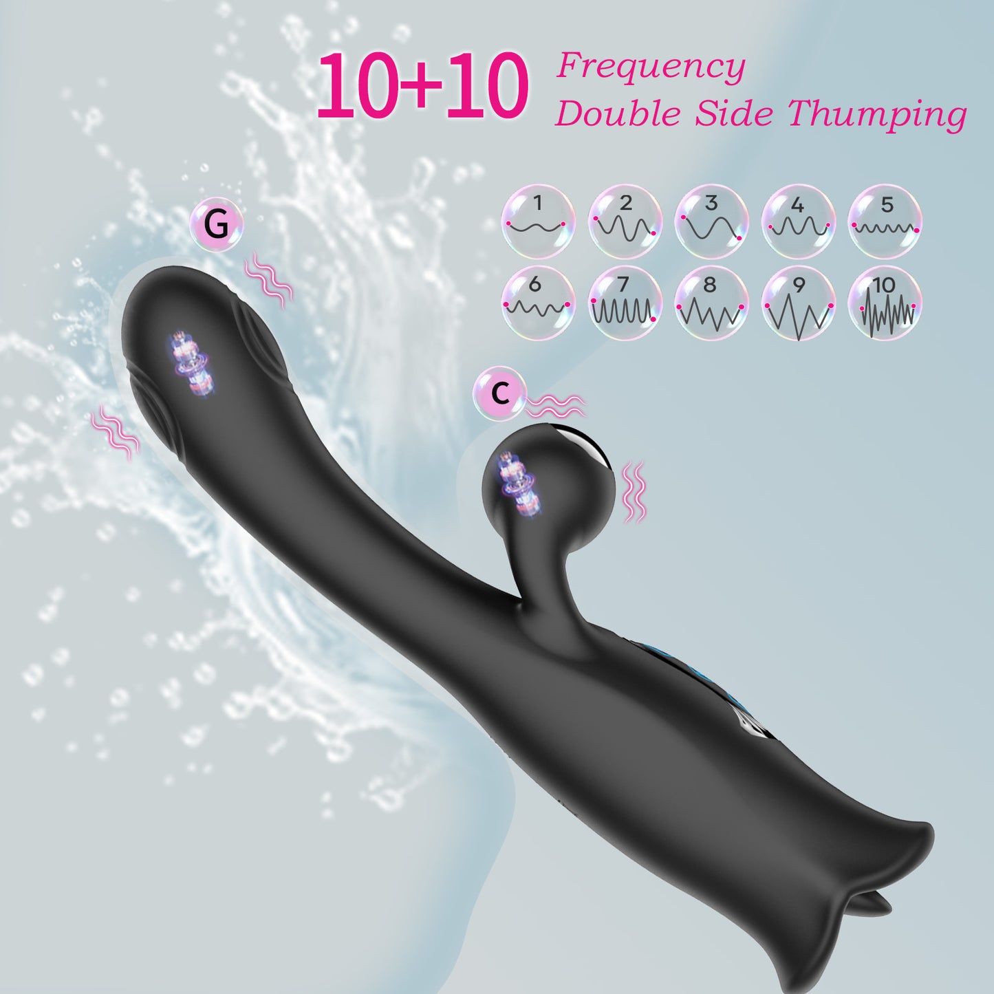 Blazing Passion 3in1 G-Spot Vibrator - Silicone Fire Stimulator