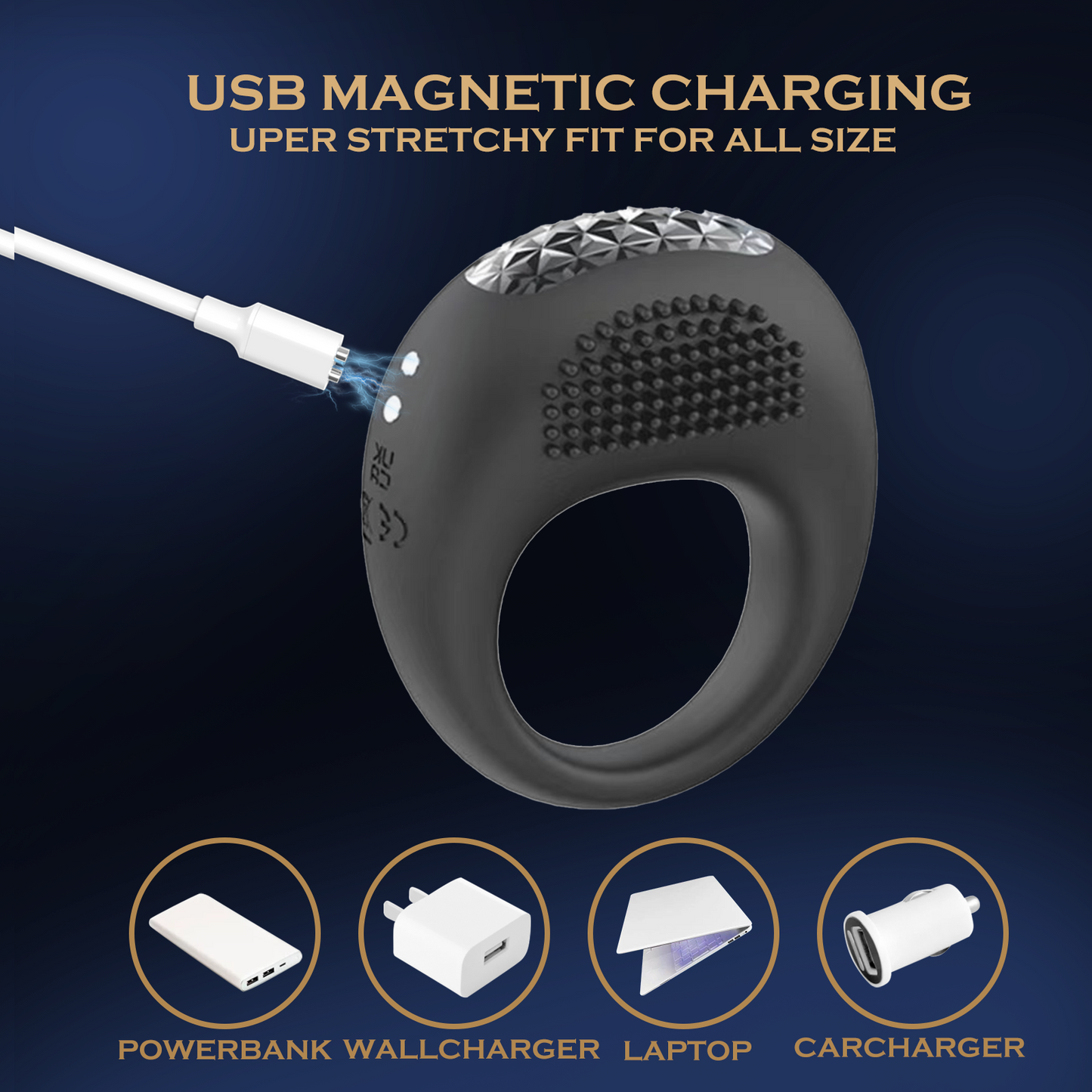 Premium Delay Ring for Men - Extended Pleasure   vibration  male ring