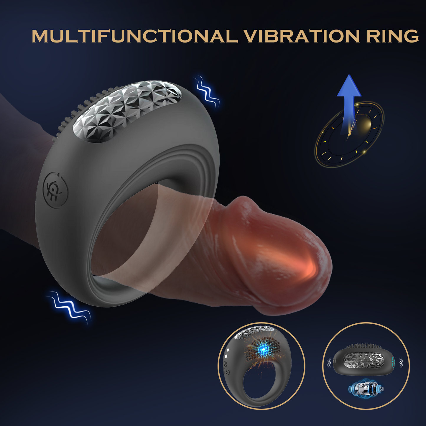Premium Delay Ring for Men - Extended Pleasure   vibration  male ring