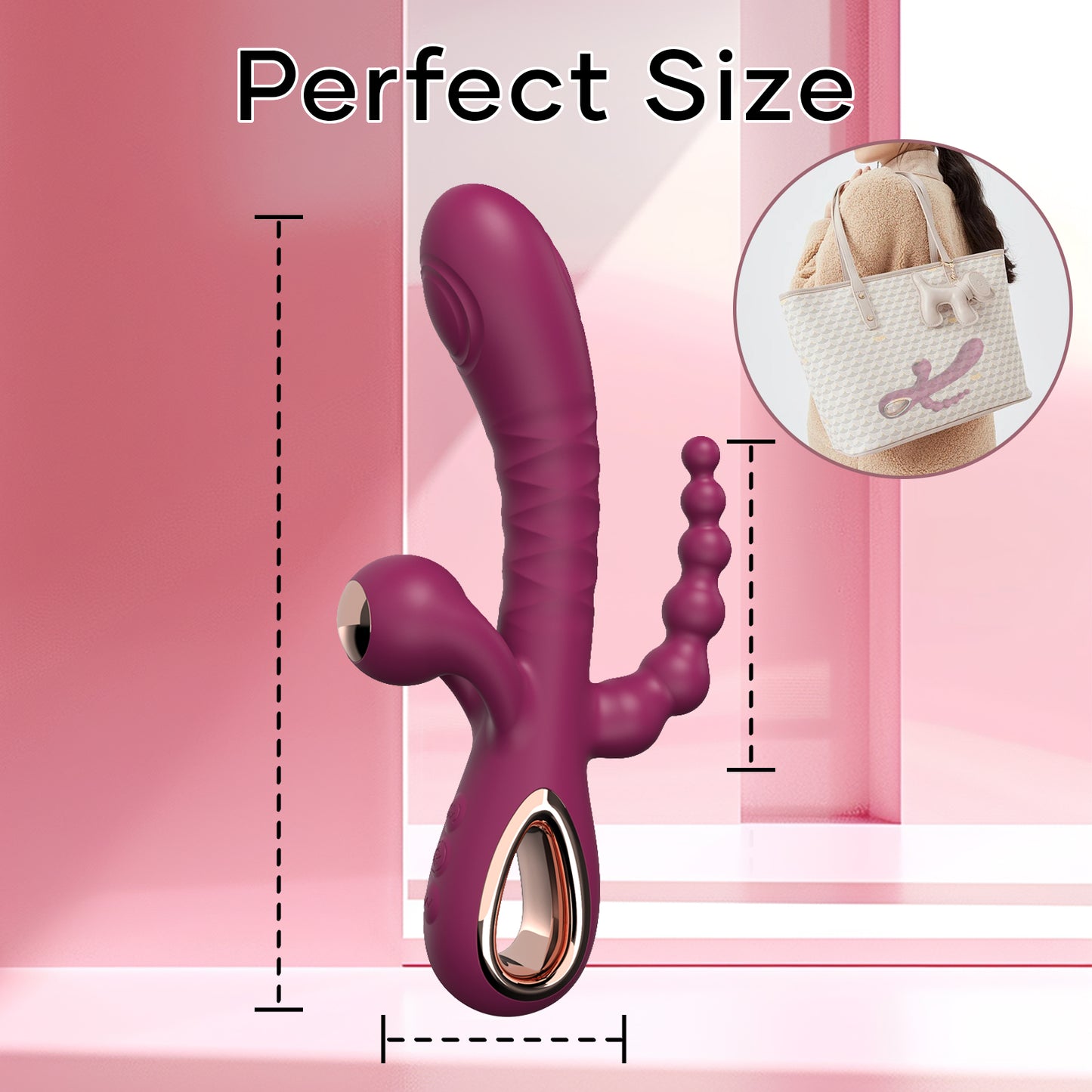 BIU-BIU 3-IN-1 Silicone G-Spot Vibrator with Pull Ring - Clitoral & Vaginal Stimulator